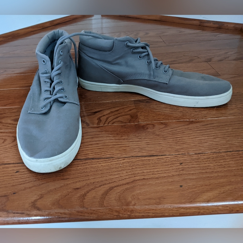 Timberland Gray Medium Low Top Canvas Sneakers Shoes Size 13 Men's US
